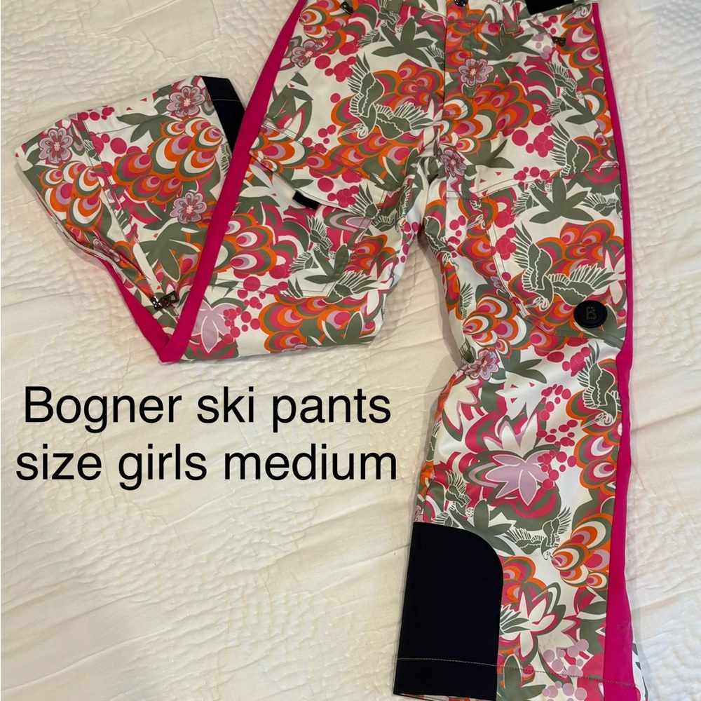 Bogner Girls' Multicolor Floral Ski Pants